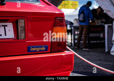 Lancia Delta HF Integrale EVO II in montjuic Geist Barcelona Auto zeigen. Stockfoto