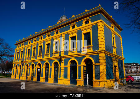 Palma de Mallorca, Spanien. Februar 14, 2019. Fremdenverkehrsbüro Gebäude (La Canilla), es war die Station der Bahnstrecke Bilbao-Portugalete Stockfoto