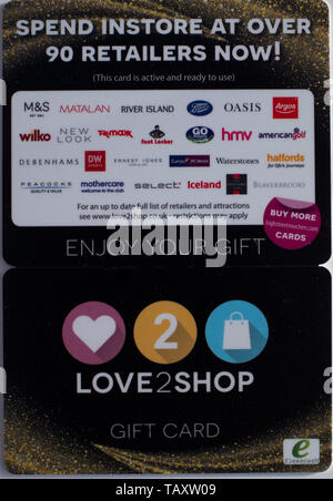 Dh Liebe 2 Shop Card SHOPPING DE Liebe 2 Shop retail Gutschein Karten Niemand Stockfoto