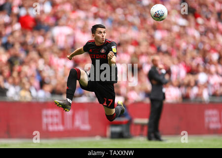 Lewis Morgan von Sunderland - Charlton Athletic v Sunderland, Sky Bet Liga eine Play-Off Final, Wembley Stadion, London - 26. Mai 2019 Editorial nur verwenden - DataCo Einschränkungen Stockfoto