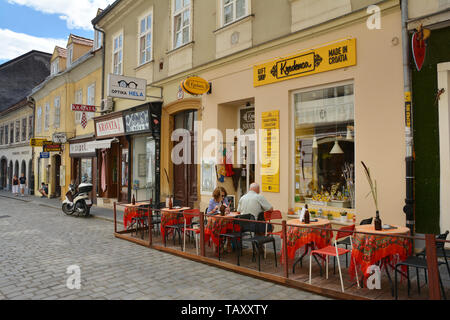 ZAGREB, KROATIEN - 15. Juli 2017. Radiceva Straße in der Altstadt von Zagreb, Kroatien. Stockfoto