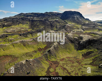 DJI árfarvegir Þjórsá Markarfljót Hengill Berg, Island Stockfoto