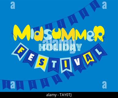 Hochsommer Urlaub Festival fancy Schriftzug Stock Vektor