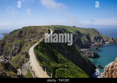 La Coupee - den Prozessionsweg verbindet grosse und kleine Insel Sark Sark (Channel Islands) Stockfoto