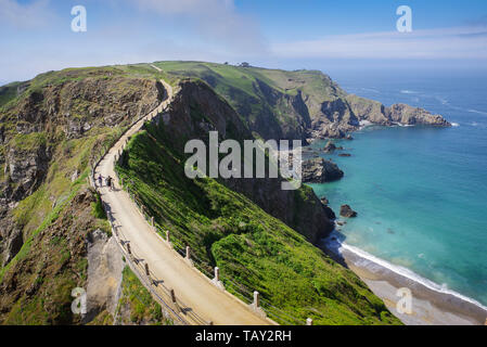 La Coupee - den Prozessionsweg verbindet grosse und kleine Insel Sark Sark (Channel Islands) Stockfoto