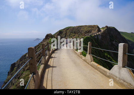 La Coupee - den Prozessionsweg verbindet grosse und kleine Insel Sark Sark (Channel Islands) Stockfoto