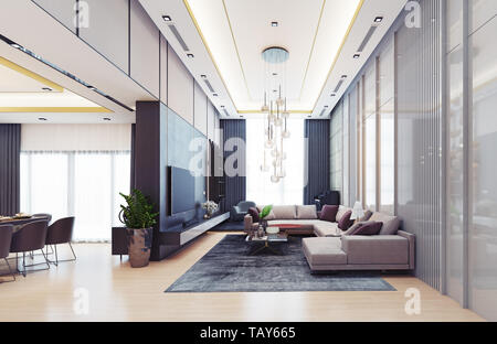 Moderner Luxus Design. 3D-rendering Konzept Stockfoto