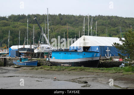 Der Bach an gweek am Helford River bei Ebbe Stockfoto