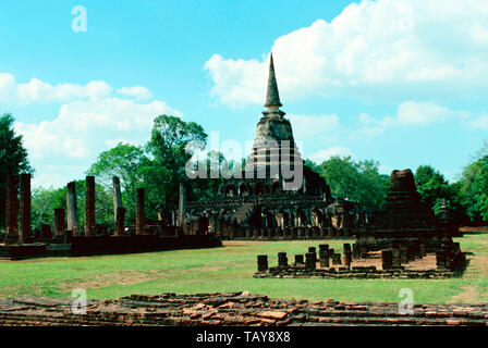 Wat Chang Lom, 39 Elefanten, Si Satchanalai Historical Park, Sukhothai, Thailand Stockfoto