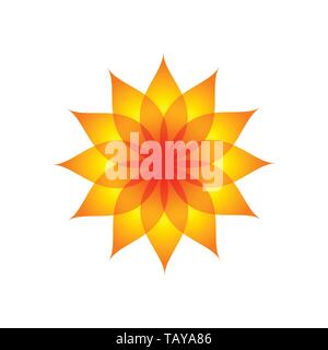 Orange Gelb Brunnen Farbe Blume Vektor Symbol Grafik Logo Design Template Stock Vektor