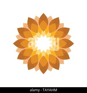 Goldene Blume Schattierungen Vektor Symbol Grafik Logo Design Template Stock Vektor
