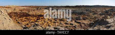 Konkretionen des Salz Felsen am Dallol in der danakil Depression in Äthiopien, Afrika. Stockfoto