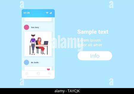 Geschäftsfrau mit Laptop und im Gespräch mit ihrer Kollegin Business Partner Unternehmer diskutieren neues Projekt Kommunikation teamwork Co - arbeiten Stock Vektor