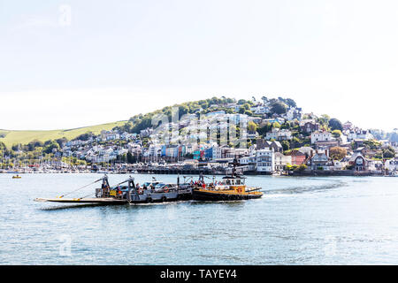 Kingswear Dartmouth, Dartmouth Kingswear, Dartmouth, Devon, UK, England, Kingswear, Kingswear Auto, Fähre, Dartmouth Autofähre, Fluss Dart, Großbritannien Stockfoto