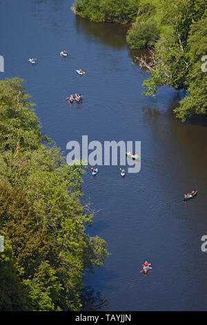 Blick auf und von Symonds Yat Rock, Gloucestershire, England, Großbritannien Stockfoto
