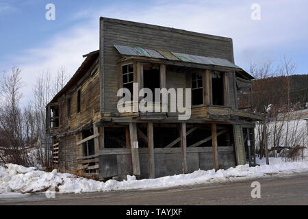 Zerstörte Gebäude in der historischen Gold-mining Town von Dawson City, Yukon, Kanada Stockfoto