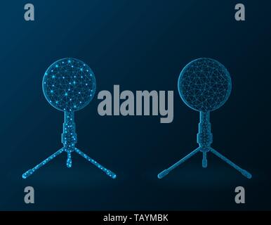 Mikrofon Low-poly-Design, sound recording polygonalen Vector Illustration Stock Vektor