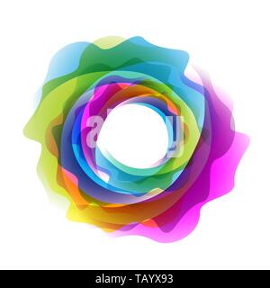 Geometrische farbenfrohe abstrakte Kreis auf Weiß. Stock Vektor