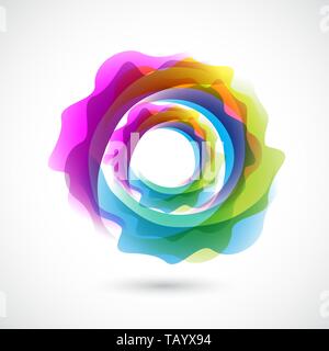 Geometrische farbenfrohe abstrakte Kreis auf Weiß. Vector Illustration. Stock Vektor