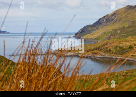 Schottische Highlands mit Blick aufs Meer von Kilchoen bis zur Isle of Col Stockfoto