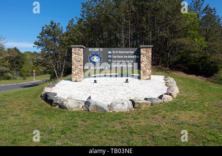 Willkommen bei Joint Base Cape Cod Zeichen Stockfoto