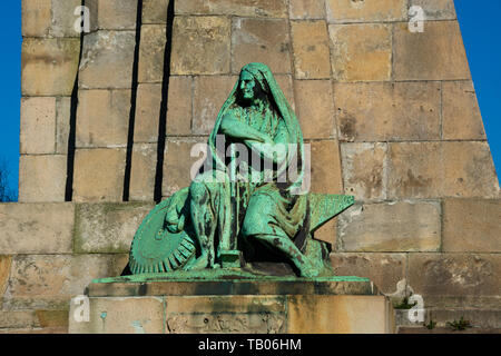 Palma de Mallorca, Spanien. Februar 14, 2019. Die Statue von Evaristo Churruca Stockfoto