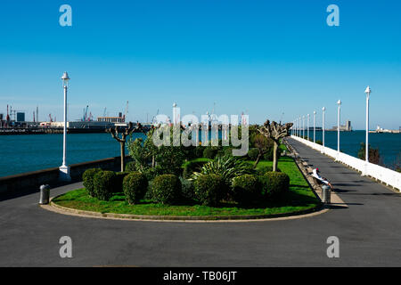 Palma de Mallorca, Spanien. Februar 14, 2019. Ansicht der Evaristo Churruca Pier Stockfoto