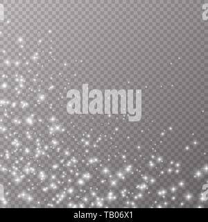 Funken glitter besonderen Lichteffekt auf transparentem Hintergrund. Realistische Vector Illustration für Ihr Design. EPS 10. Stock Vektor