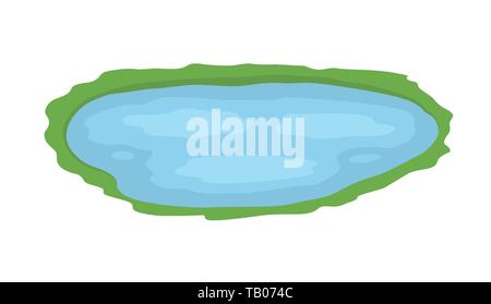 Cartoon Illustration vektor Teich mit Wasser. Vector Illustration Stock Vektor