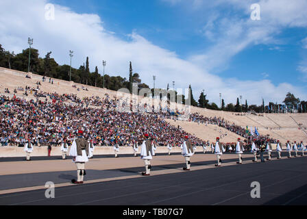 Olympische Flamme Relais Zeremonie in Athen, Griechenland. Stockfoto