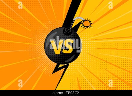 Gegen Buchstaben figh Hintergrund im Pop Art Stil. Vector Illustration EPS 10. Stock Vektor