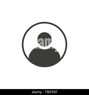 Symbol Benutzer Flachbild schwarzen und weißen Vektorgrafik Vector EPS 10. Stock Vektor
