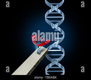 Genom bearbeiten und Gentechnik oder Genmanipulation medizinisches Konzept als DNA-Molekül, das von einem Arzt oder Forscher als crispr Symbol geändert. Stockfoto