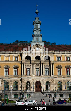 Bilbao, Spanien. Februar 13, 2019. Bilbao City Hall (Casa consistorial - Ayuntamiento) Stockfoto