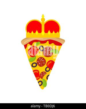 Royal Pizza mit Krone unterzeichnen. Vector Illustration Stock Vektor