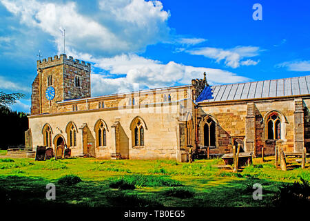 St Andrews Kirche, Aldborough, North Yorkshire Stockfoto