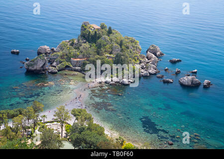 Taormina - Die schöne kleine Insel Isola Bella - Sizilien Stockfoto