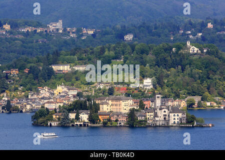 Ile Saint-Jules. Lac d'Orta. Orta San Giulio. Italie. Isola San Giulio. Die Insel San Giulio. Orta See. Orta San Giulio. Italien. Stockfoto