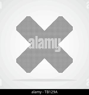 Pixel art Design der X-Cross. Vector Illustration. Abstrakte ablehnen Kreuz in Pixel style isoliert Stock Vektor