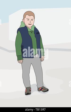 Portrait des jungen im flachen Design. Vector Illustration. Junge, auf weißem Hintergrund Stock Vektor