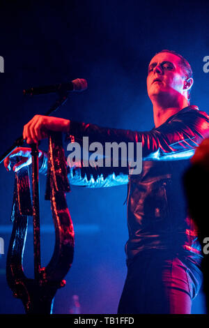 Norwegen, Stavanger - 30. November 2017. Der norwegischen Black Metal Band Satyricon führt eine Live at Folken in Stavanger. Hier Sänger Satyr gesehen wird live auf der Bühne. (Foto: Gonzales Foto - Christer Haavarstein). Stockfoto