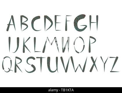 Ethnische Font. Native American Indian Alphabets. Alphabet traditionelle afrikanische oder mexikanischen Abbildung Stock Vektor