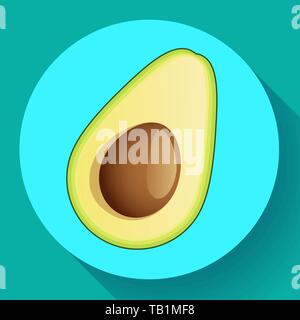Realistische Vektor avocado Symbol Abbildung. Schneiden avocado Symbol flach. Stock Vektor