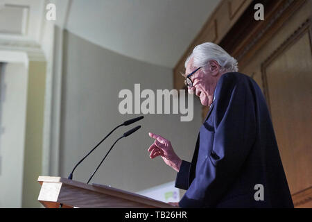 Westminster London, UK - 29. Mai 2019. Ehemalige Konservative Partei MP Michael Heseltine liefert eine Rede in Westminster zu seiner Ernennung als Präsident der Europäischen Bewegung Deutschland zu markieren. Quelle: Thomas Bowles/Alamy leben Nachrichten Stockfoto