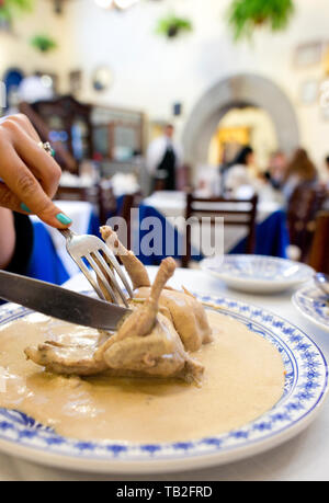 Casa Merlos Restaurant in Maulwürfe spezialisiert hat. Observatorio, Mexiko Stadt Stockfoto