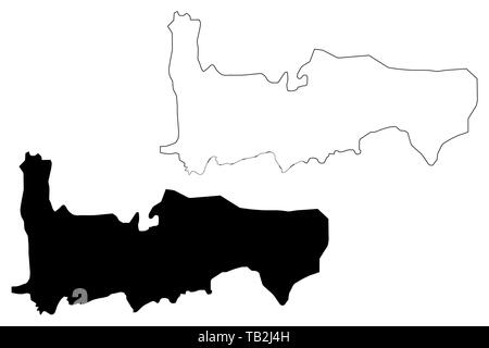 Hama Governatorats (Gouvernements von Syrien, Arabische Republik Syrien) Karte Vektor-illustration, kritzeln Skizze Hama Karte Stock Vektor
