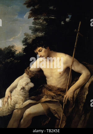 Guido Reni-St John Baptist Wüste 1625 Stockfoto