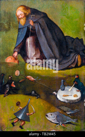 Hieronymus Bosch, die Versuchung des Heiligen Antonius (Kansas), Malerei, ca. 1520 Stockfoto