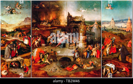 Hieronymus Bosch, die Versuchung des Heiligen Antonius (Lissabon), Malerei, ca. 1495 Stockfoto