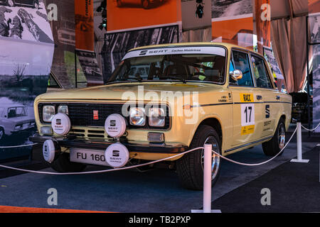 Sitz 1430 FU Abarth in montjuic Geist Barcelona Auto zeigen. Stockfoto